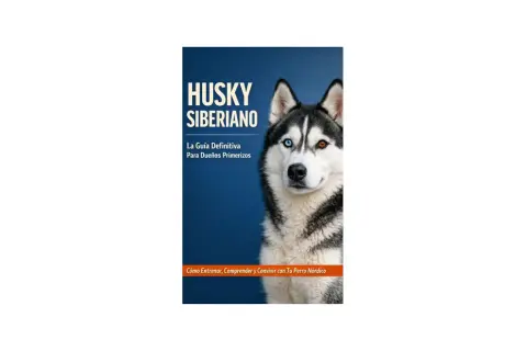 Un perro de Groenlandia, un Husky Siberiano con ojos de distinto color, en la portada de una guía para dueños primerizos.