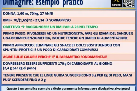 Esempio pratico per dimagrire: 170g di carboidrati al giorno (2,4g/kg) sono sufficienti, ma si può scendere a 2g/kg.