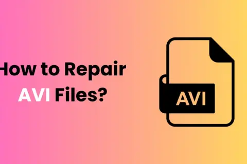 Learn how to repair AVI files on your Mac. This graphic shows the text "How to Repair AVI Files?" next to an AVI file icon.