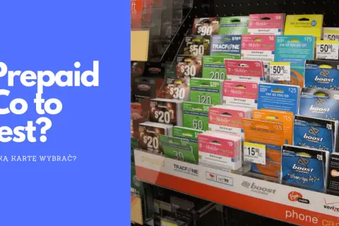 Karty prepaid to sposób na kontrolę wydatków. Na zdjęciu widać różne karty prepaid, np. T-Mobile, Boost Mobile, Tracfone, które pozwalają na doładowanie konta.