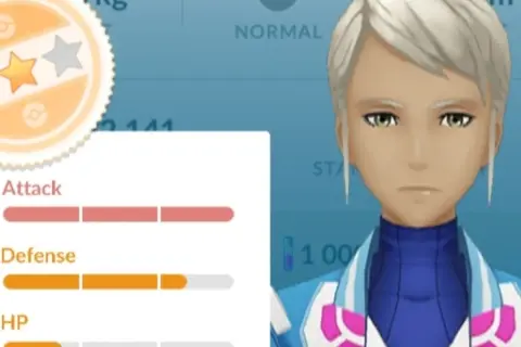 Statystyki postaci w iv pokemon go: atak, obrona i HP.
