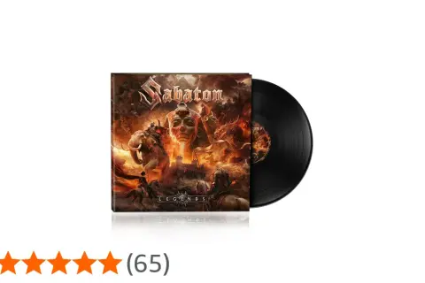Płyta winylowa z okładką nowego albumu Sabaton "The Great War", przedstawiająca starożytne bitwy z faraonami, słoniami i smokami.