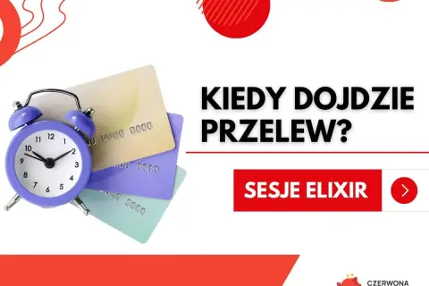Budzik i karty płatnicze symbolizują oczekiwanie na pieniądze. Kiedy dojdzie przelew? Sprawdź sesje Elixir.