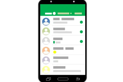 Ekran telefonu z listą kontaktów i wiadomości, pokazujący jak działa Viber.