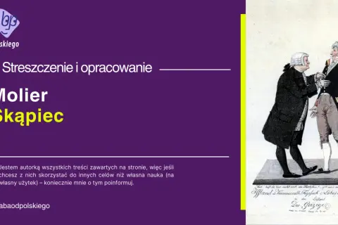 Ilustracja przedstawia dwie postacie w strojach z epoki, jedną z peruką, drugą w mundurze.