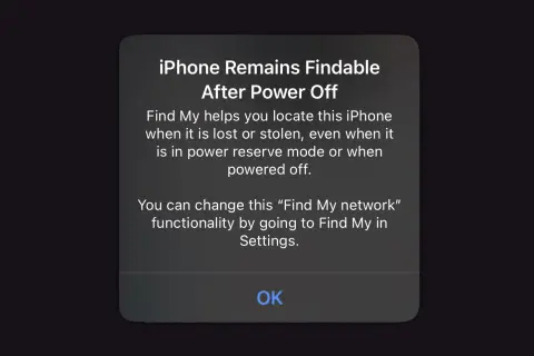 Komunikat o tym, jak namierzyć iPhone'a, nawet gdy jest wyłączony. Funkcja "Znajdź mój iPhone" działa dzięki sieci "Znajdź mój".