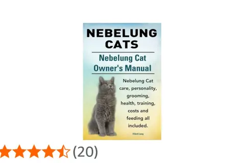 Un adorabile nebelung cucciolo su copertina di manuale per proprietari di gatti Nebelung.