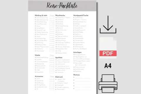 Reise-Packliste für den Tauchurlaub: Kleidung, Schuhe, Waschtasche, Handgepäck, Apotheke, Elektronik & mehr.