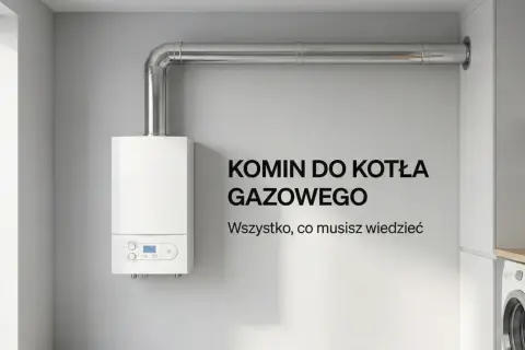 Nowoczesny piec gazowy z metalowym kominem. Dowiedz się, jaki komin do pieca gazowego wybrać, by zapewnić bezpieczeństwo i efektywność ogrzewania.