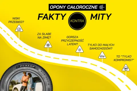Opony całoroczne Dunlop: fakty i mity. Czy są słabe zimą, czy tylko do małych aut? Sprawdź!