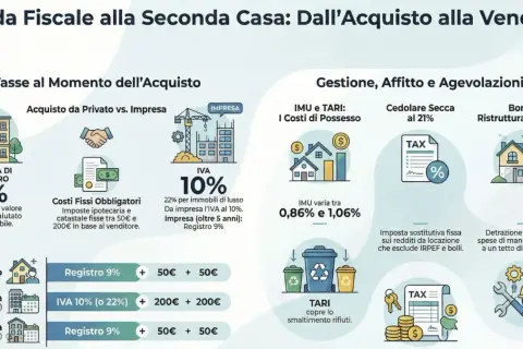 Guida fiscale per la **seconda casa**: acquisto, tasse, gestione e agevolazioni.