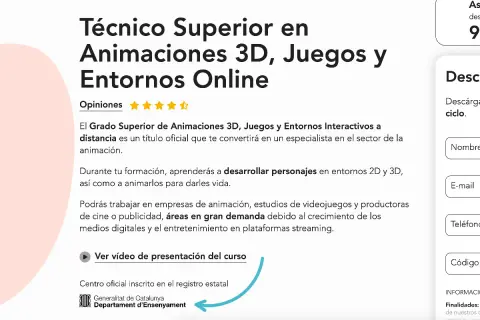 Estudia Animaciones 3D, Juegos y Entornos Online. Cursos acreditados con título oficial para especializarte en el sector.