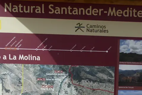 Ruta del Camino Natural Santander-Mediterráneo, con parada en Cobos junto a La Molina.