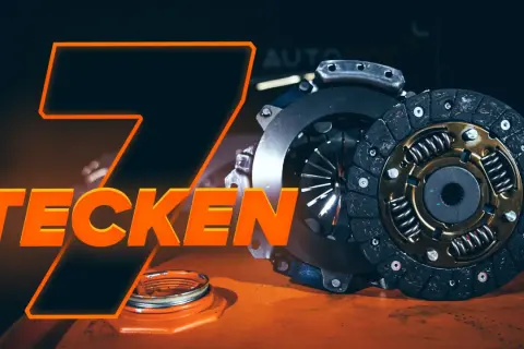 En koppling fastnar i botten. Bilden visar en bilkoppling och en del av texten "7 TECKEN".