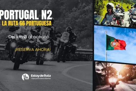 Motociclistas recorren la Portugal N2, la ruta nacional 2, "la ruta 66 portuguesa", del km 0 al océano. ¡Reserva ahora!