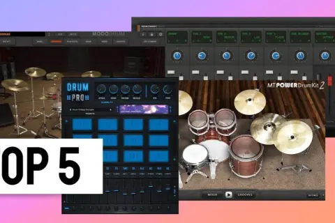 Top 5 virtuelle Drum-Kits: Mododrum, Drum Pro, Sean Pandy Drums und MT Power Drum Kit 2 zeigen die Vielfalt an drum samples.