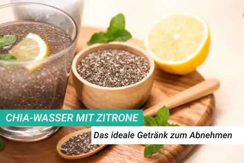 Chia-Zitronen-Wasser: Erfrischend und ein toller Helfer für deine Abnehmen Erfahrungen. Mit frischer Zitrone und Minze.
