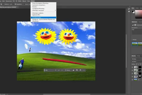 Wypełnienie generatywne Photoshop tworzy warstwy z wpisanym tekstem "tulips".