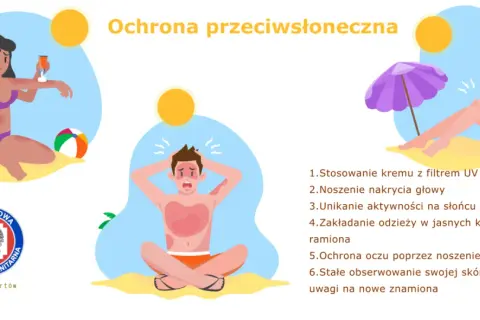 Unikaj słońca między 10 a 14, aby się nie poparzyć. Stosuj krem z filtrem, nakrycie głowy i okulary.