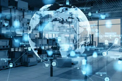 Globalna sieć 7w logistyka: magazyn, ziemia, transport, strategia, dystrybucja, sieć.