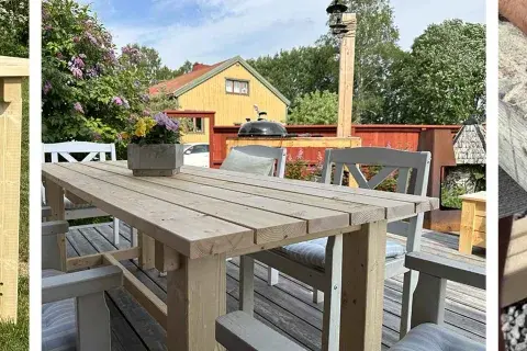 Bygga utebord: Enkla steg för att skapa ett robust utomhusbord. Trädetaljer och verktyg för att bygga ditt eget utebord.