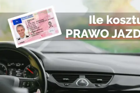 Prawo jazdy na pierwszym planie, za kierownicą samochodu.
