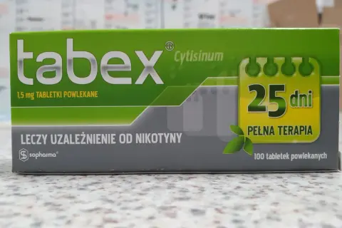 Tabex na co? Na uzależnienie od nikotyny. Pełna terapia 25 dni, 100 tabletek.