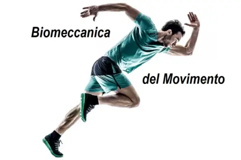 Atleta in corsa, studio della biomeccanica del movimento.