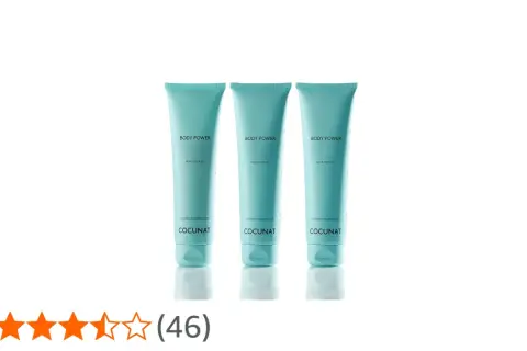 Tres tubos de crema "Body Power" de Cocunat, con ingredientes como cafeína y ácido hialurónico, ideales para un "cocunat smart burn".