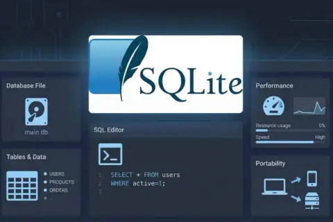 Interface graphique pour SQLite, montrant un éditeur SQL avec une requête Python. Idéal pour gérer des bases de données légères.