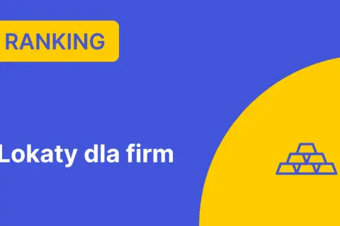 Niebieski baner z napisem "RANKING" i ikoną sztabek złota na żółtym tle.