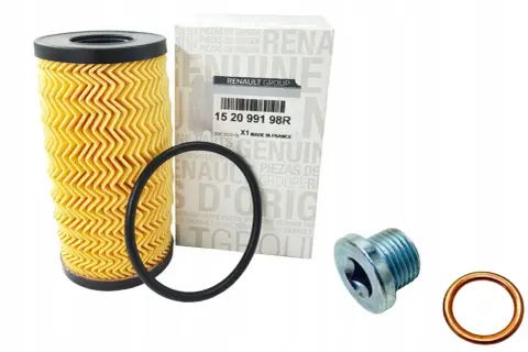 Filtr oleju i korek spustowy do Renault Kangoo 1.5 dCi. Oryginalne części Renault.