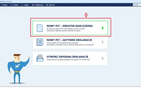 Chcesz wiedzieć, jak samemu rozliczyć PIT? Wybierz "Nowy PIT - Kreator Rozliczenia" i wypełnij deklarację krok po kroku.