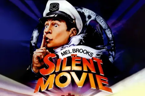 Mel Brooks w filmie "Silent Movie" wzywa do ciszy. To jeden z jego kultowych filmów.
