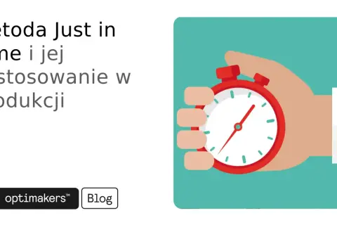 Metoda Just in Time w produkcji. Dłoń trzymająca stoper, symbolizująca precyzję i efektywność.