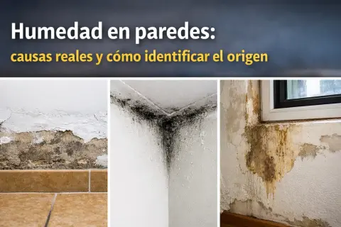 Manchas de moho y desconchones en paredes, mostrando la necesidad de quitar humedad pared.