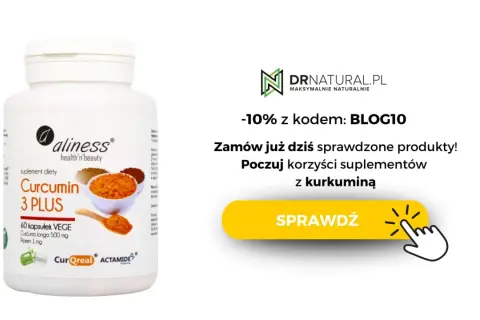 Suplement diety Aliness Curcumin 3 PLUS. Poczuj korzyści kurkuminy na zdrowie. Zamów z rabatem!