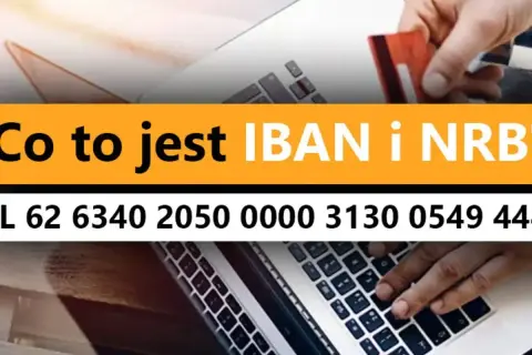 Co to jest IBAN? Dwa dłonie trzymające kartę kredytową i klawiaturę laptopa.