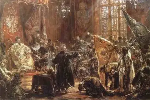 Jakie wydarzenie historyczne przedstawia obraz Jana Matejki?