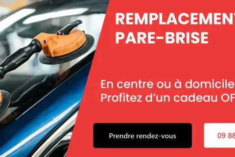 Outil de pose sur pare-brise. Remplacement pare-brise en centre ou à domicile. Profitez d'un cadeau offert !