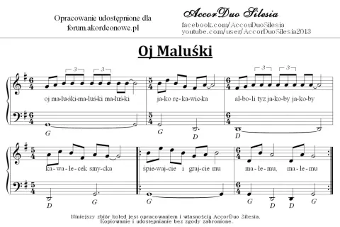Nutacja kolędy "Oj Maluśki" z tekstem "oj maluśki, maluśki, maluśki". Golec uorkiestra oj, maluśki, maluśki tekst.