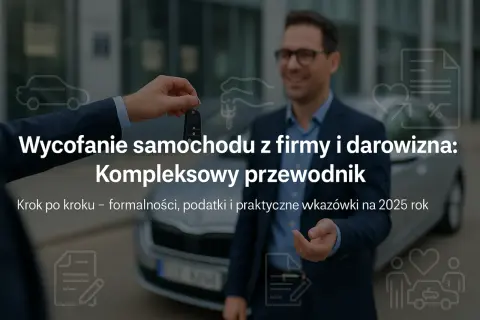 Przekazanie kluczyków do samochodu symbolizuje wycofanie pojazdu z firmy i darowiznę. Poradnik omawia formalności i podatki.