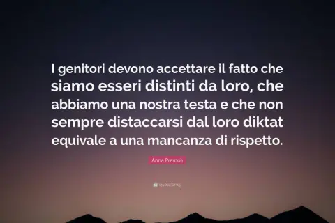 I genitori devono accettare che siamo distinti, con testa nostra. Non sempre distaccarsi dal loro diktat equivale a mancanza di rispetto.