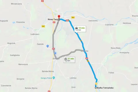 Gdzie leży Białka Tatrzańska? Odkryj jej bliskość do Zakopanego