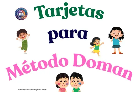 Tarjetas para Método Doman con niños alegres.