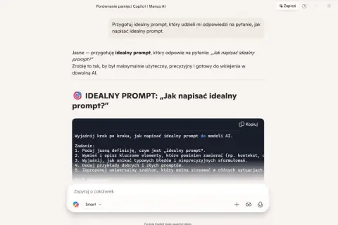 AI przygotowuje **rzekomo** idealny prompt, by nauczyć, jak pisać skuteczne zapytania do modeli AI. Wyjaśnia definicję, elementy, błędy i podaje przykłady.
