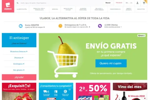 Ideas de tiendas online: Ulabox ofrece envío gratis en tu primera compra, con productos frescos, ecológicos y sin gluten.
