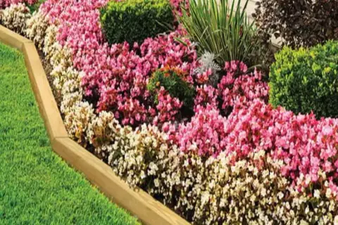 Learn how to install landscape timbers to create a beautiful border for this vibrant flower bed.