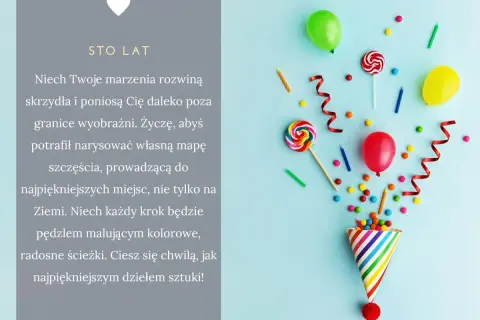 Kolorowe balony, lizaki i konfetti wystrzeliwują z tortowego kapelusza. Idealne na wierszyki dla najlepszej przyjaciółki!