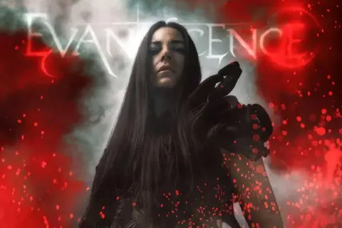 Amy Lee z Evanescence, w mroku i czerwonych iskierkach, zapowiada "The Bitter Truth".